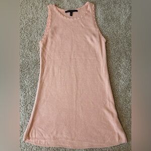 White House Black Market Blush Pink Sparkle Tunic Sweater Size Medium Tank Knit